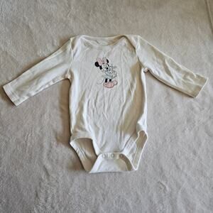 Disney Jumping Beans 6m Minnie Mouse EUC Long Sleeve Bodysuit Cotton